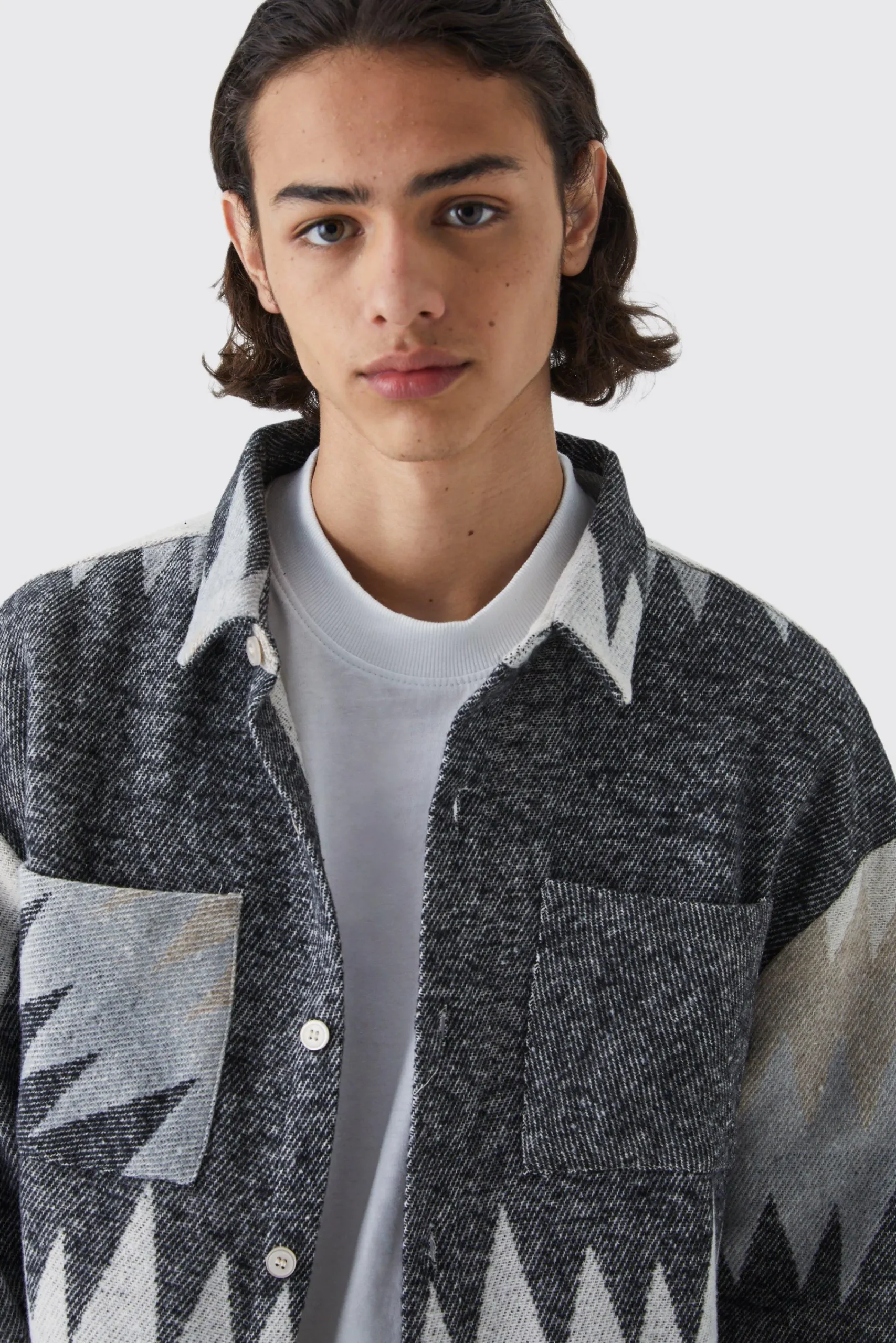 boohooMAN Boxy Button Up Stripe Overshirt | UK| Shirts