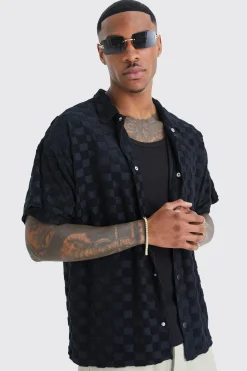 boohooMAN Boxy Check Towelling Shirt | UK| Shirts