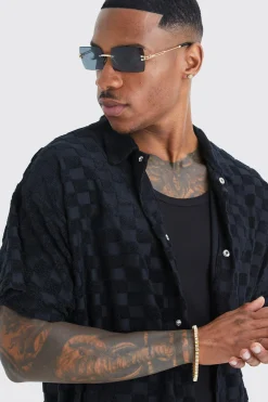 boohooMAN Boxy Check Towelling Shirt | UK| Shirts