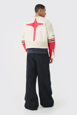 boohooMAN Boxy Collarless Homme PU Moto Jacket In | UK| Coats & Jackets