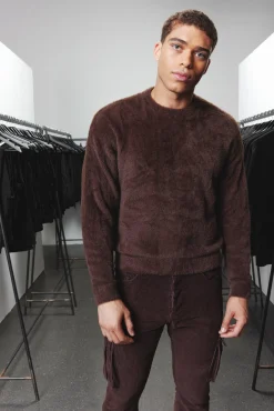 boohooMAN Boxy Crew Neck Fluffy Knitted Jumper | UK| Knitwear