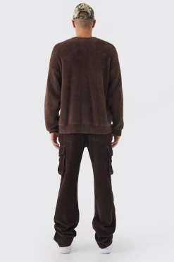 boohooMAN Boxy Crew Neck Fluffy Knitted Jumper | UK| Knitwear