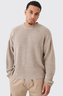 boohooMAN Boxy Crew Neck Ribbed Knitted Jumper | UK| Knitwear