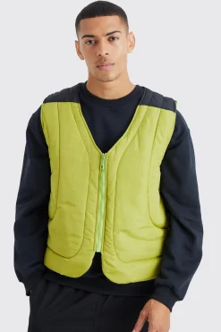 boohooMAN Boxy Curved Quilted Gilet | UK| Coats & Jackets