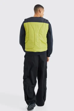 boohooMAN Boxy Curved Quilted Gilet | UK| Coats & Jackets