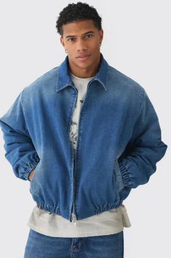 boohooMAN Boxy Denim Padded Jacket | UK| Coats & Jackets