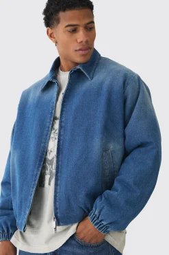 boohooMAN Boxy Denim Padded Jacket | UK| Coats & Jackets
