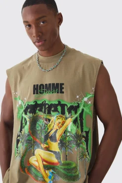 Boxy Drop Armhole Extended Neck Homme Official Tank | UK^boohooMAN Discount