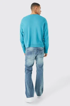 boohooMAN Boxy Drop Shoulder Graphic Knitted Jumper | UK| Knitwear