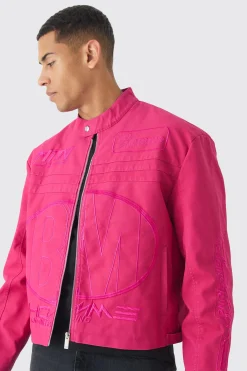 boohooMAN Boxy Embossed Pu Moto Jacket In | UK| Coats & Jackets