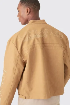 boohooMAN Boxy Embossed Pu Moto Jacket In | UK| Coats & Jackets