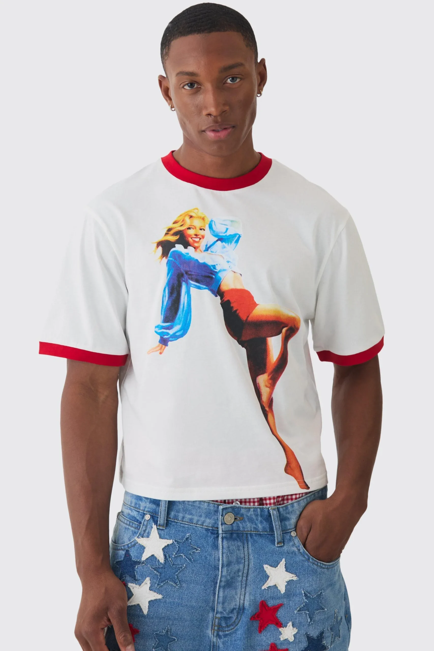 Boxy Fit Baby Printed T-shirt | UK^boohooMAN Online
