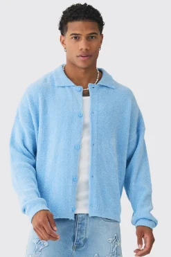 boohooMAN Boxy Fit Brushed Knit Cardigan | UK| Knitwear