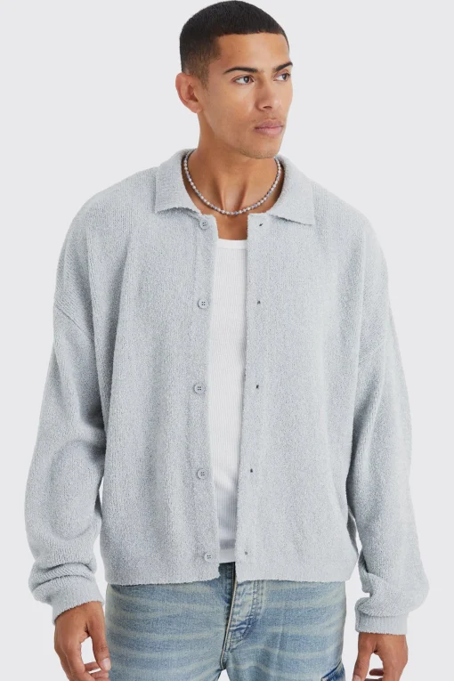 boohooMAN Boxy Fit Brushed Knit Cardigan | UK| Knitwear