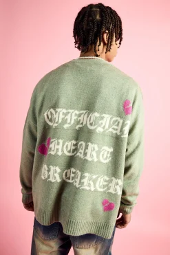 boohooMAN Boxy Fit Brushed Knit Skeleton Cardigan | UK| Knitwear