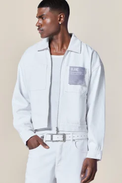 boohooMAN Boxy Fit Denim Jacket With Woven Label | UK| Coats & Jackets