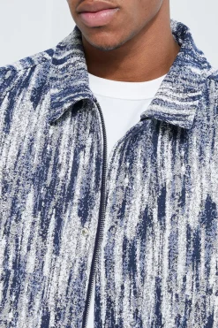 boohooMAN Boxy Fit Fabric Interest Denim Jacket | UK| Coats & Jackets