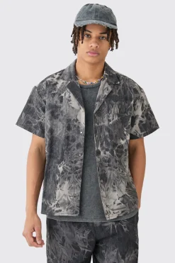boohooMAN Boxy Fit Fabric Interest Denim Shirt | UK| Shirts
