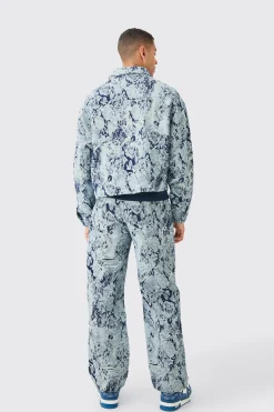 boohooMAN Boxy Fit Fabric Interest Distressed Denim Jacket | UK| Coats & Jackets