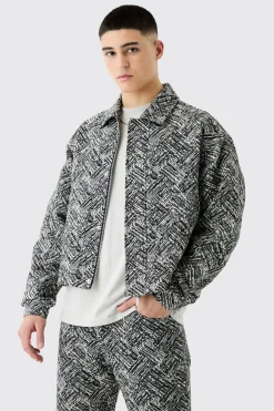 boohooMAN Boxy Fit Fabric Interest Tapestry Jacket | UK| Coats & Jackets