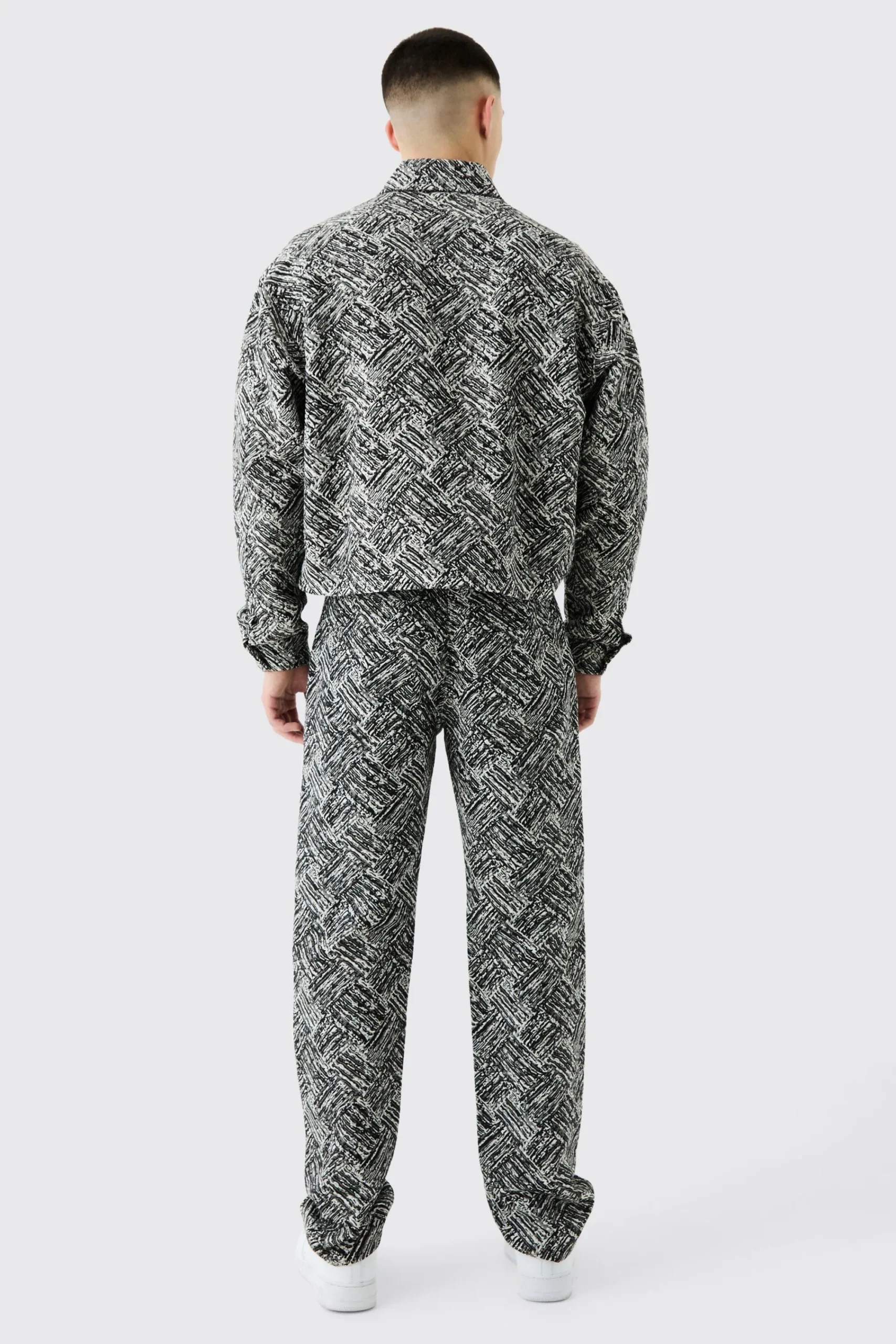 boohooMAN Boxy Fit Fabric Interest Tapestry Jacket | UK| Coats & Jackets