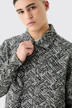 boohooMAN Boxy Fit Fabric Interest Tapestry Jacket | UK| Coats & Jackets