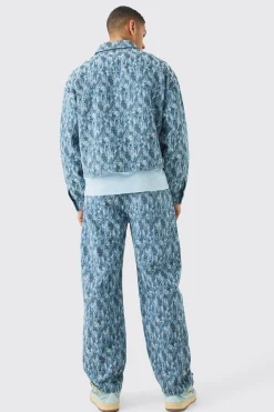 boohooMAN Boxy Fit Fabric Interest Distressed Denim Jacket | UK| Coats & Jackets