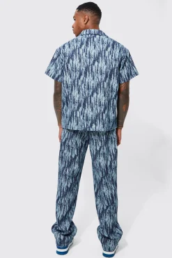 boohooMAN Boxy Fit Fabric Interest Denim Shirt And Trouser | UK| Sets & Co-Ords