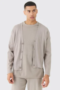 boohooMAN Boxy Fit Knitted Cardigan | UK| Knitwear