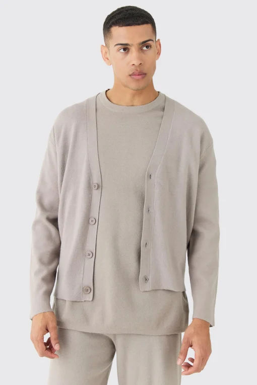 boohooMAN Boxy Fit Knitted Cardigan | UK| Knitwear