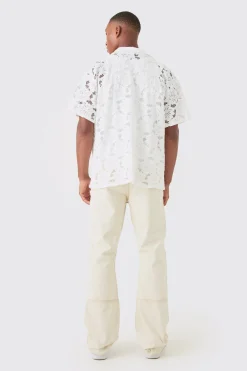 boohooMAN Boxy Floral Lace Shirt | UK| Shirts