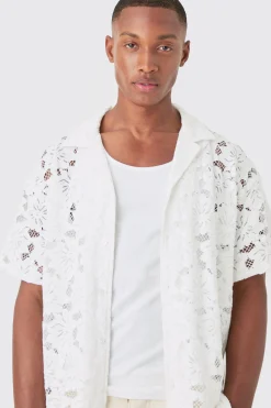 boohooMAN Boxy Floral Lace Shirt | UK| Shirts