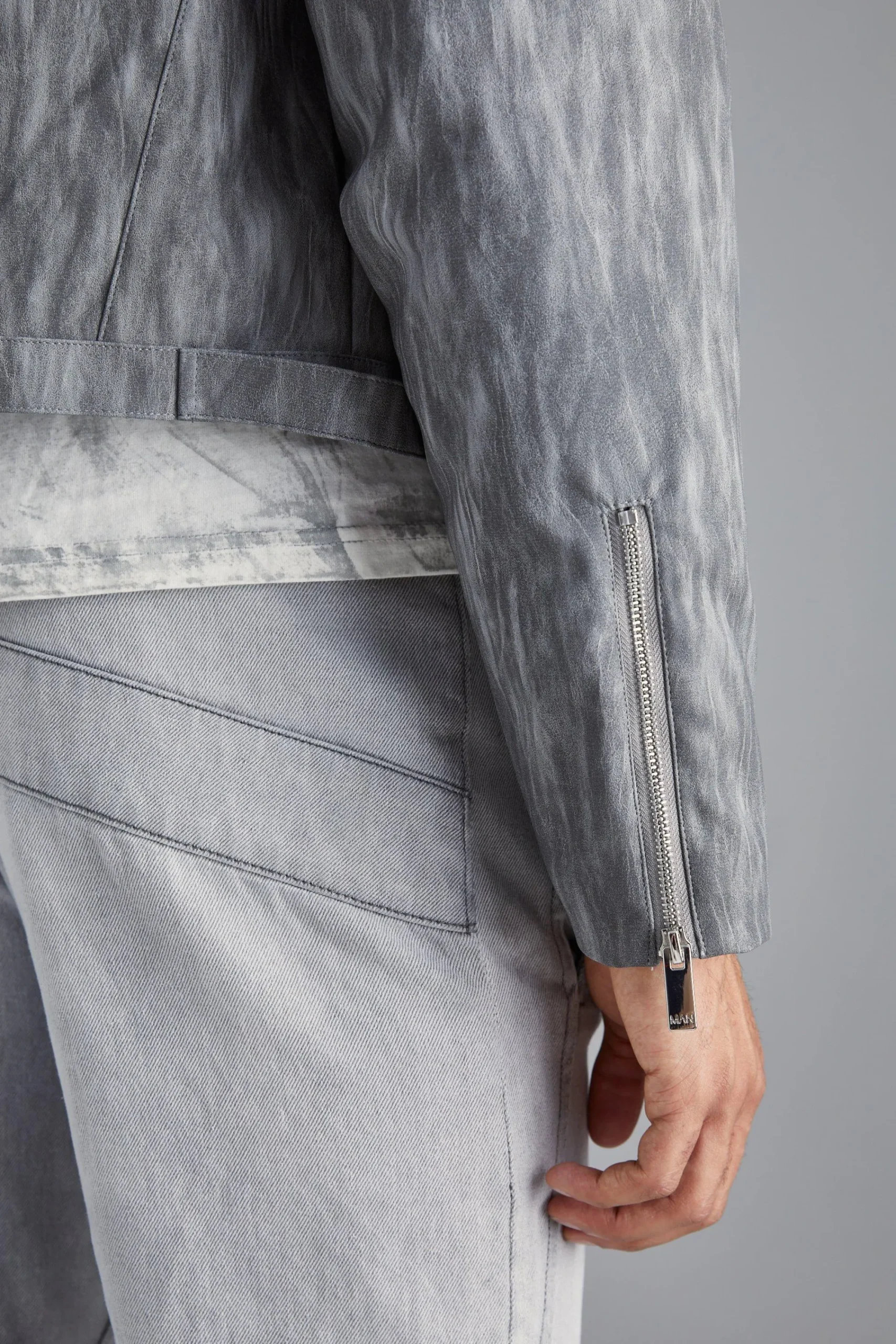 boohooMAN Boxy Funnel Neck Biker Jacket | UK| Coats & Jackets