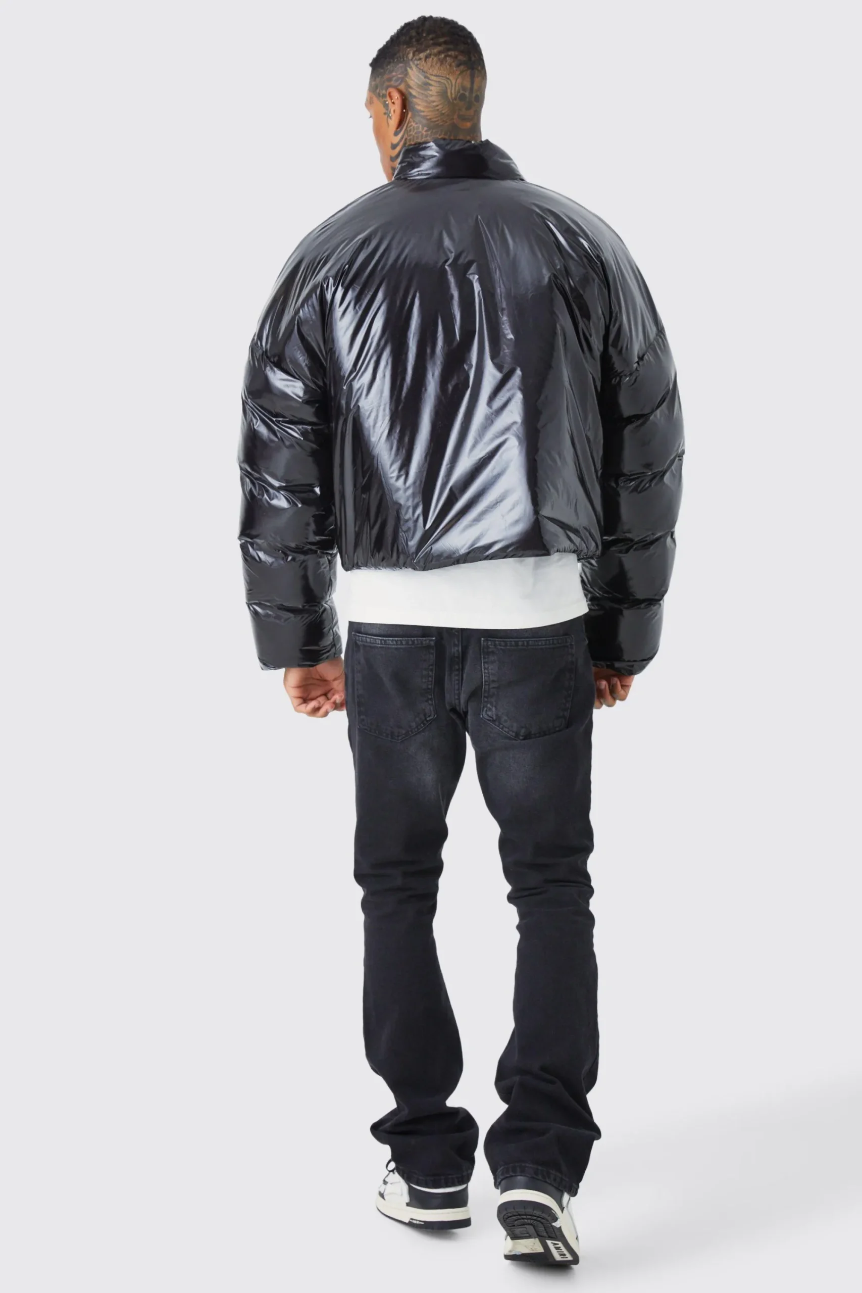 boohooMAN Boxy High Shine Volume Padded Puffer Bomber | UK| Coats & Jackets