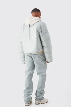 boohooMAN Boxy High Shine Volume Padded Puffer Bomber | UK| Coats & Jackets