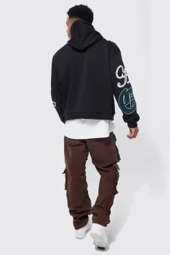 boohooMAN Boxy Large Scale Varsity Hoodie | UK| Hoodies & Sweatshirts