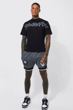 boohooMAN Boxy Limited Basketball T-shirt And Short Set | UK| Tracksuits