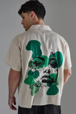 boohooMAN Boxy Linen Back Embroidered Shirt | UK| Shirts