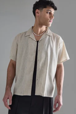 boohooMAN Boxy Linen Back Embroidered Shirt | UK| Shirts