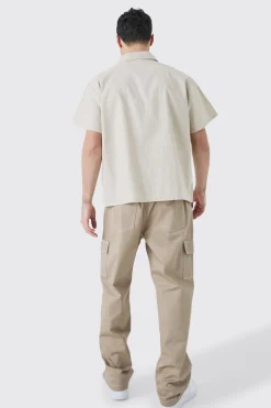 boohooMAN Boxy Linen Look Hem Placement Print Shirt | UK| Shirts