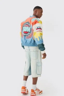boohooMAN Boxy Man Dice Embroidered PU Bomber Jacket In Black | UK| Coats & Jackets