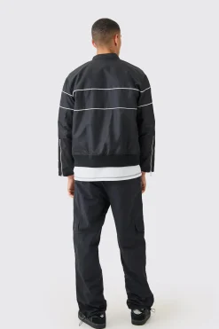 boohooMAN Boxy Nylon Collarless Moto Jacket | UK| Coats & Jackets