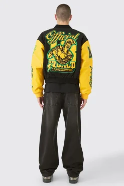 boohooMAN Boxy Official Melton Varsity Jacket | UK| Coats & Jackets