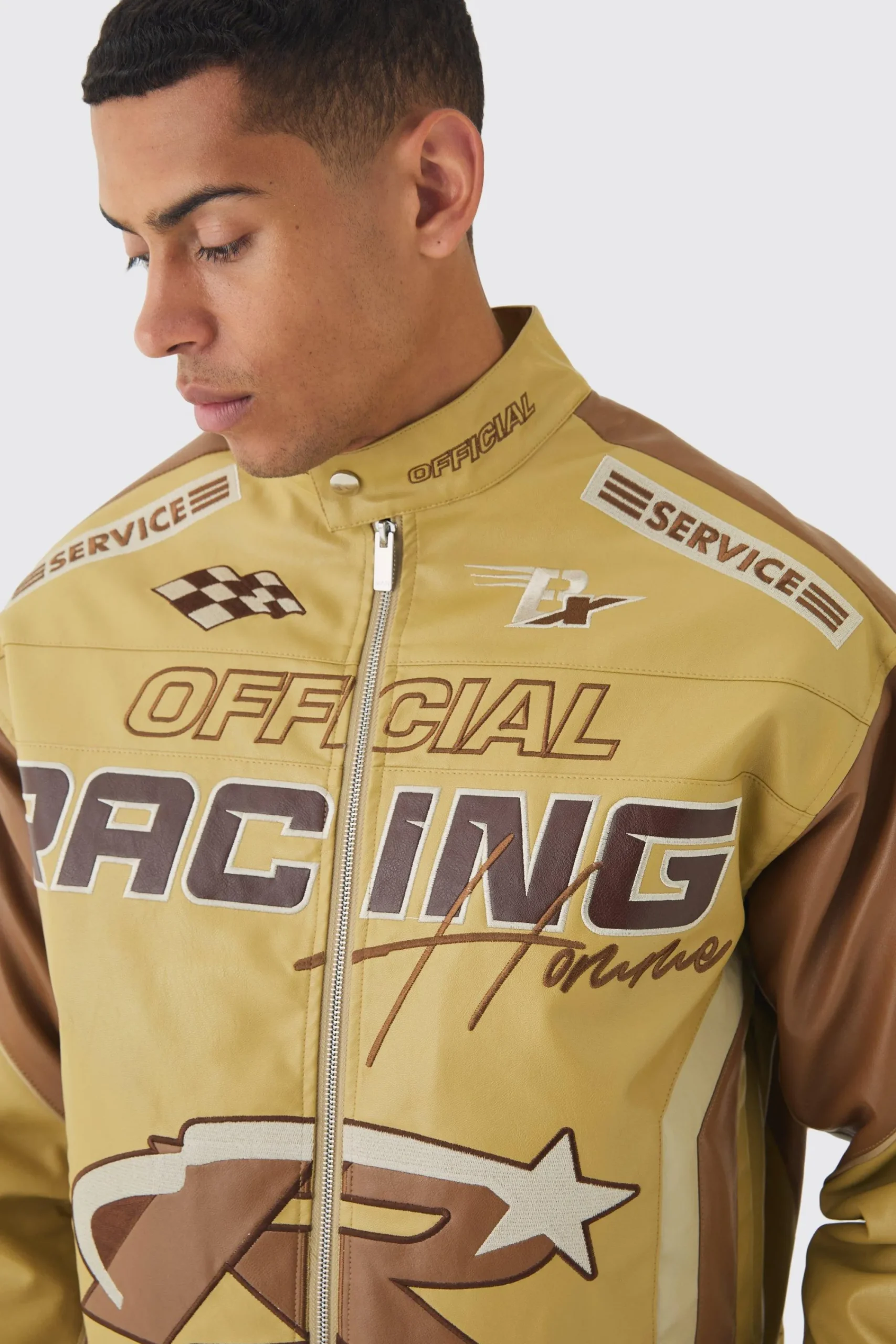 boohooMAN Boxy Official Pu Moto Jacket In | UK| Coats & Jackets
