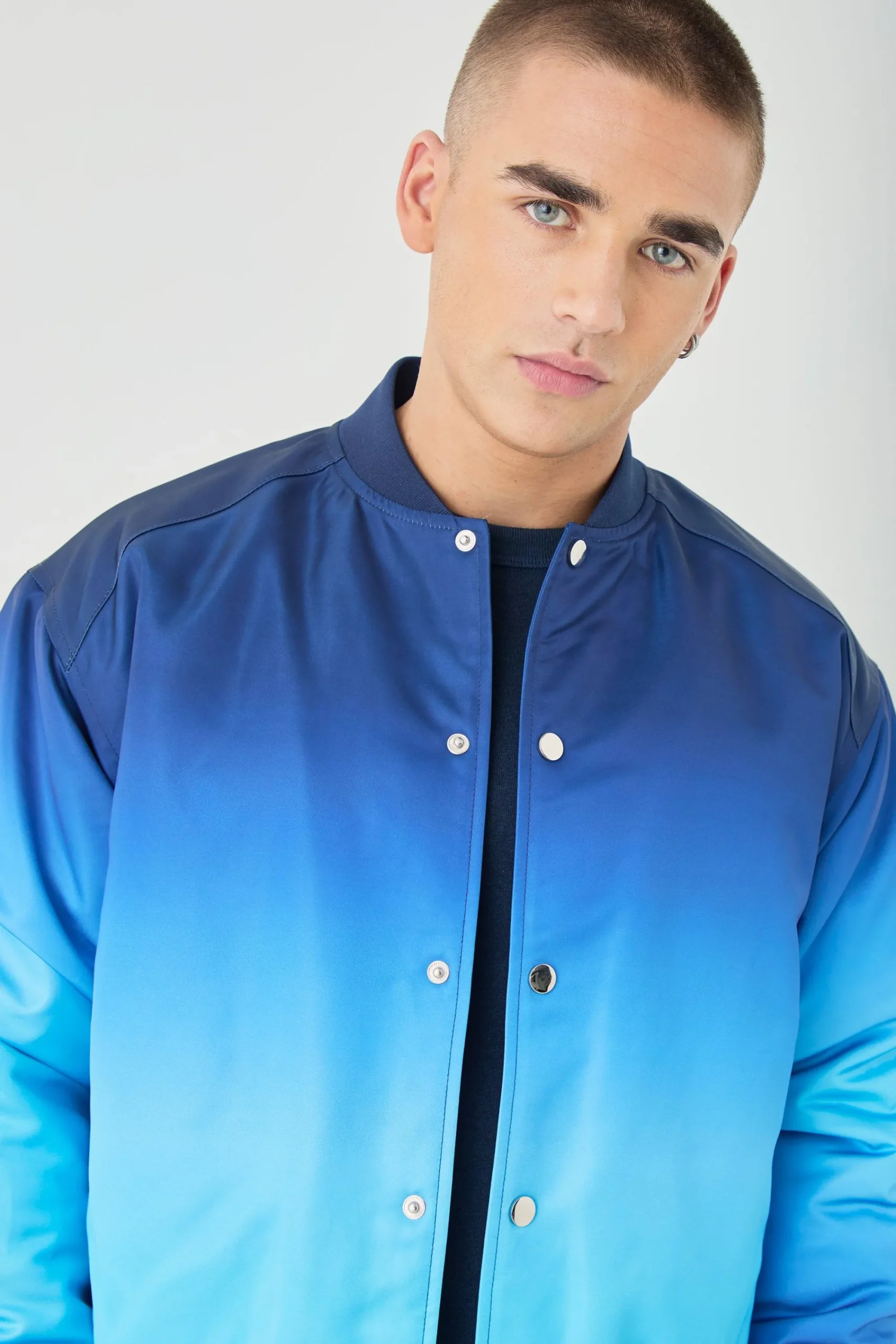 boohooMAN Boxy Ombre Bomber Jacket In | UK| Coats & Jackets