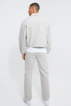 boohooMAN Boxy Overdyed Denim Trucker Jacket And Jeans Co-ord | UK| Sets & Co-Ords
