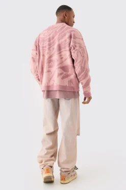 boohooMAN Boxy Oversized Brushed Abstract All Over Cardigan | UK| Knitwear