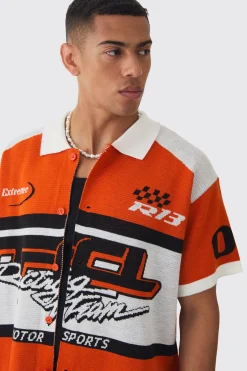boohooMAN Boxy Oversized Moto Knitted Shirt | UK| Shirts