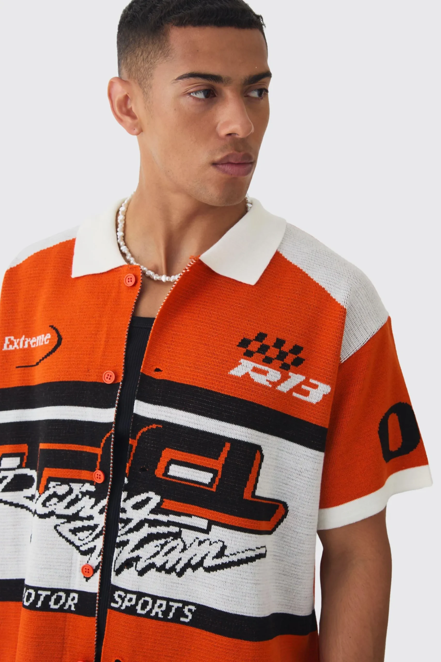 boohooMAN Boxy Oversized Moto Knitted Shirt | UK| Shirts