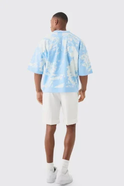 boohooMAN Boxy Oversized Renaissance Graphic Knit Polo | UK| Knitwear